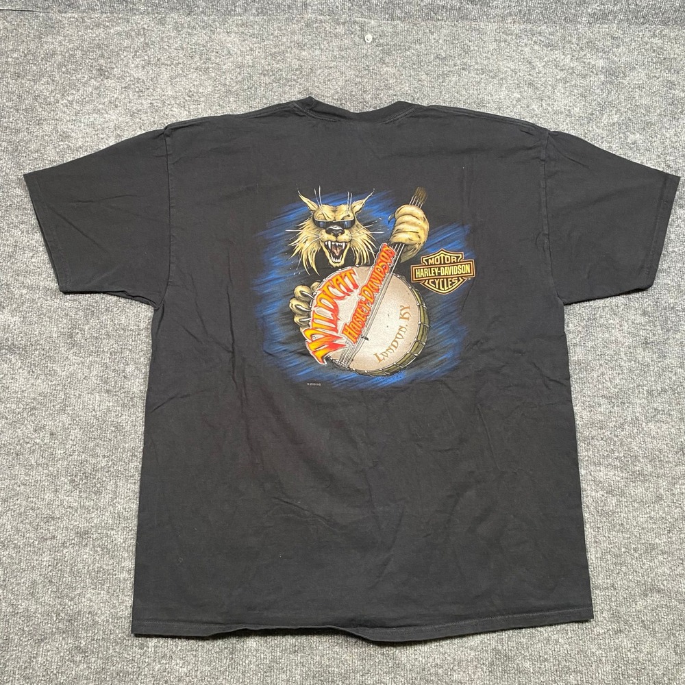 Harley Davidson Wildcat London KY Banjo Graphic T-Shirt Mens 2XL‎ Black 2013